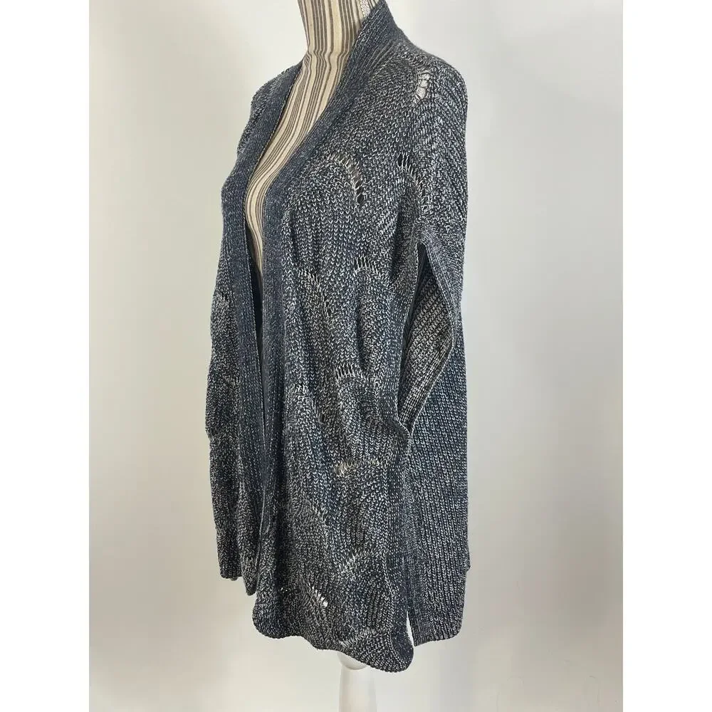 Anthropologie Moth Blue Open Front Sleeveless Sweater Vest Oversized Size Medium